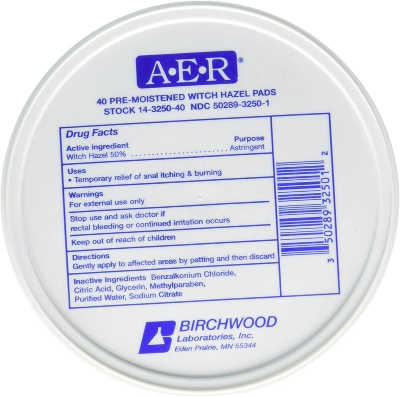 AER Pre-Moistened Witch Hazel Pads - 40 EA, Pack of 3 - Image 4